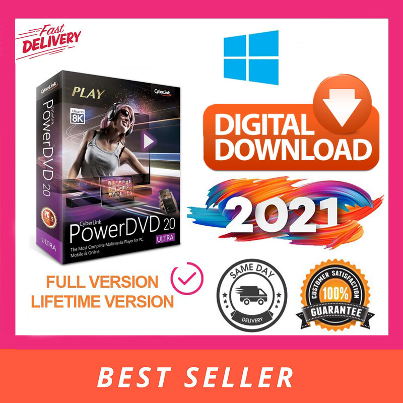 Cyberlink PowerDVD 20 Ultra | versión completa, licencia de por vida, Windows, entrega rápida