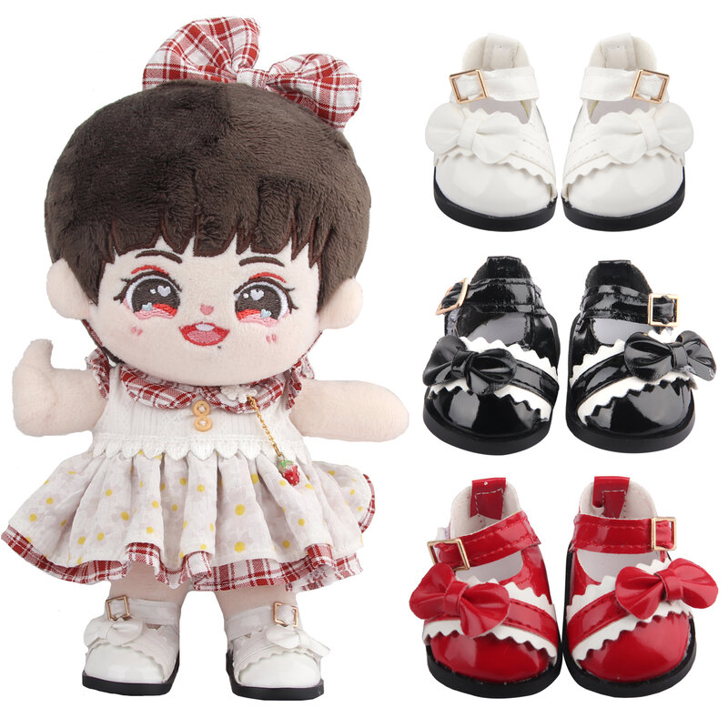 5 cm Panda Bow Leather Doll Shoes For Russia,Lesly,Lisa,Nancy Dolls Mini Doll Accessories Boots For American 14 Inch Girl Doll
