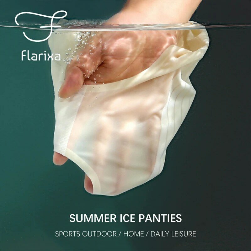 Flarixa Seamless Women's Shorts High Waist Strong Flat Belly Panties Breathable Ice Silk Boxer Briefs Slimming Underwear Summer