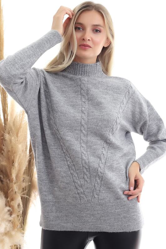 Suéteres de cuello alto de gran tamaño para invierno, ropa informal, mantiene el calor, suéteres de mezcla de lana y algodón