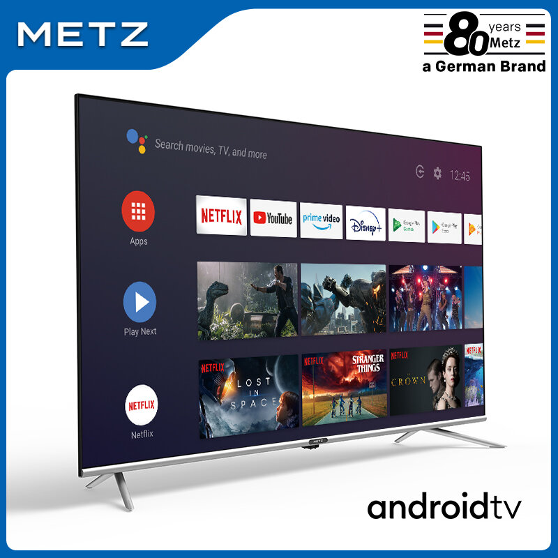 Fernsehen 50 ZOLL SMART TV METZ 50MUB7000 ANDROID TV 9,0 UHD Rahmenlose Google Assistent STIMME FERNBEDIENUNG 2-Jahr garantie