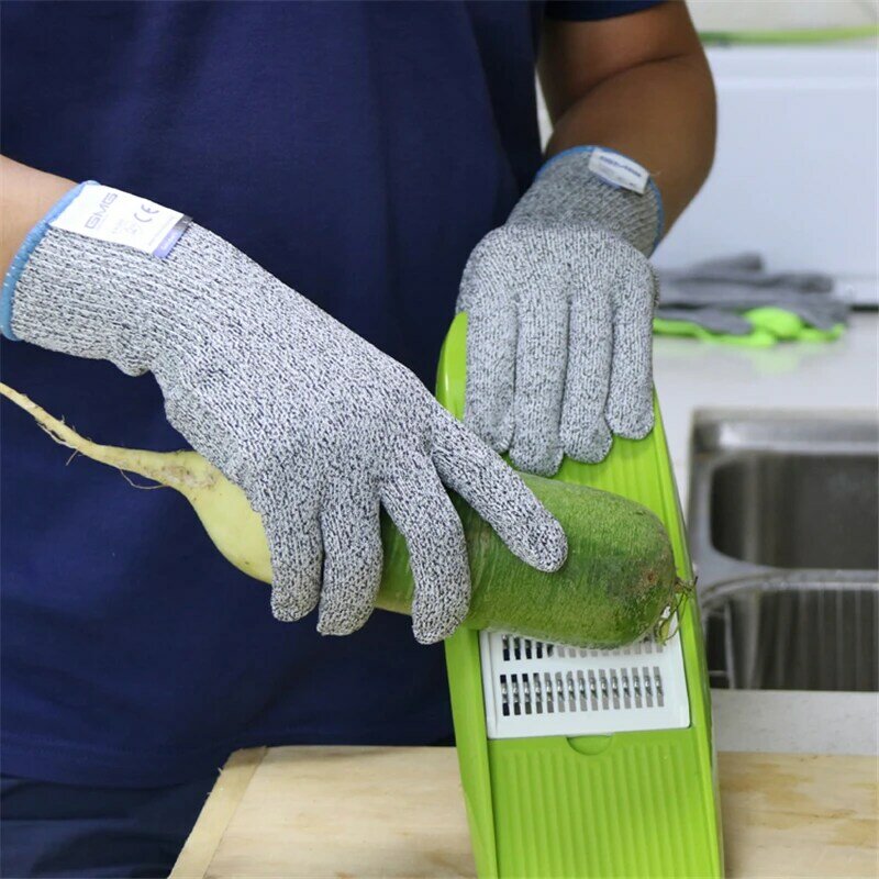 Anti Cut Proof ถุงมือร้อนขาย GMG สีเทาสีดำ HPPE EN388 ANSI Anti-Cut Level 5 Safety Work ถุงมือตัดถุงมือทน