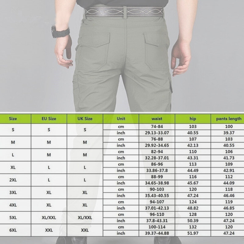 Pantalones Cargo informales para hombre, pantalón táctico militar, transpirable, impermeable, con múltiples bolsillos, talla grande S-5XL