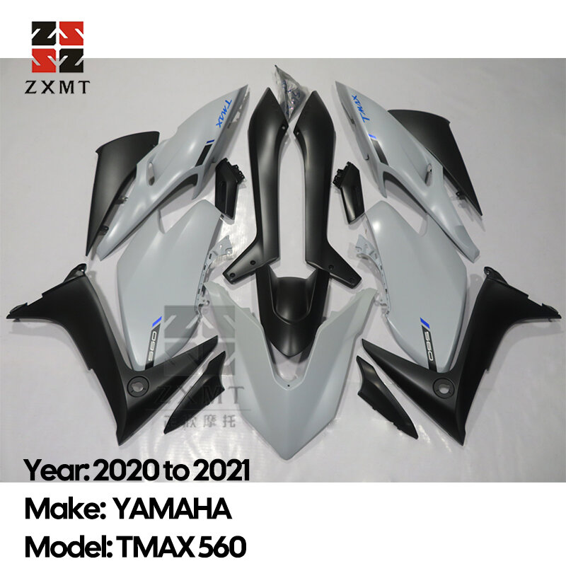 ZXMT-ABS Kit de carenagem completa de plástico, carroçaria, cinza, YAMAHA TMAX 560 20 21 Techmax OEM tecnologia Kamo ícone, 2020, 2021