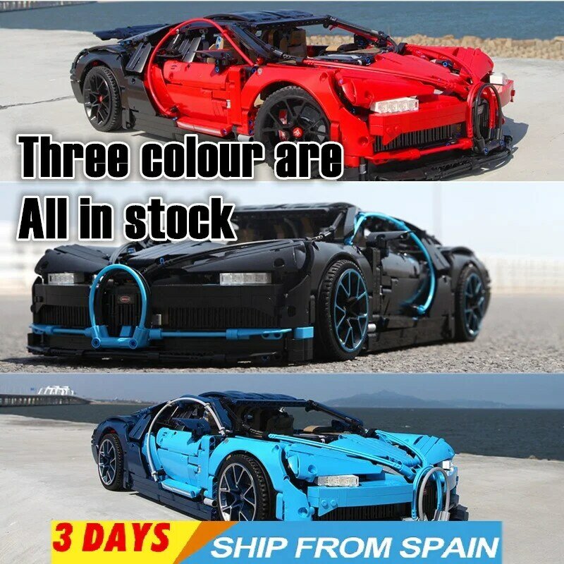 Técnica supercar carro de corrida bugatti chiron 3786 peças blocos de construção