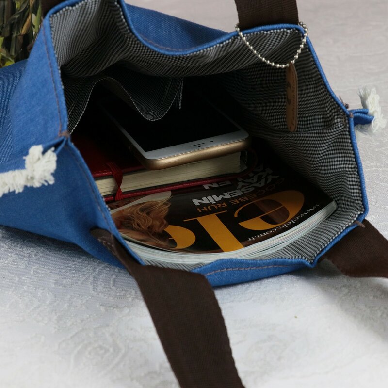 ผู้หญิงไหล่กระเป๋า Tasseled กระเป๋าสะพาย Denim Vintage Retro กระเป๋าถือผู้หญิง2021แฟชั่นกระเป๋าถือหนังหญิง