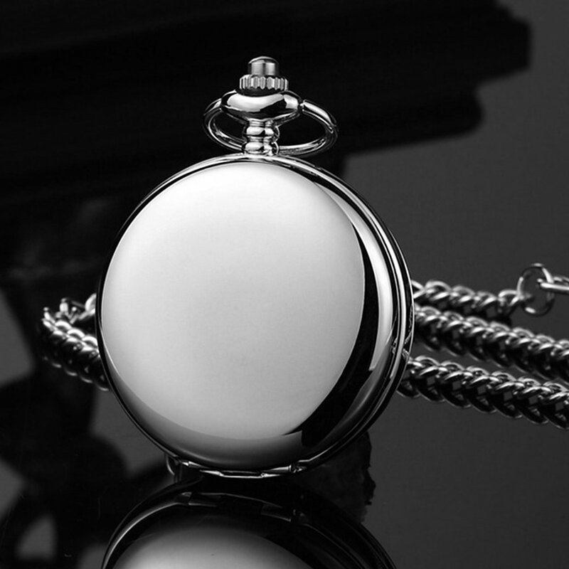 Novos relógios de bolso de quartzo dos homens do vintage moda charme prata bolso fob relógio colar pingente com corrente presentes cf1902