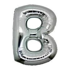 Ballon avec lettres B en aluminium, couleur argent, 40 pouces, 435463371
