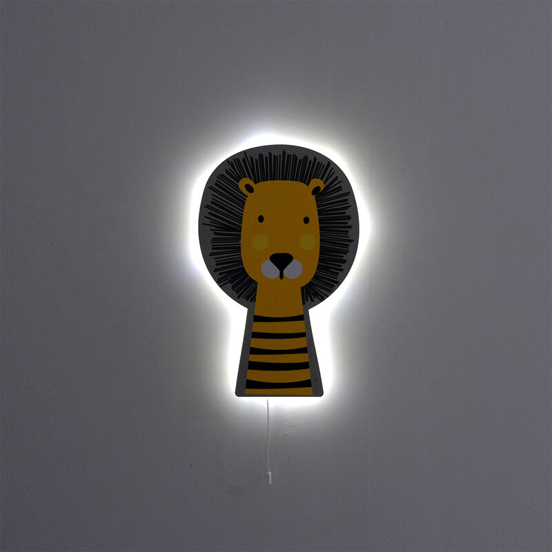 Luminária decorativa moderna em madeira com suporte de leão, lâmpadas led para parede de quarto 2021 modelo 011