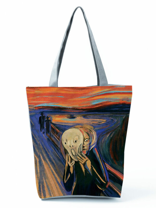 New Van Gogh Oil Painting Canvas Tote Bag Retro Art Fashion Travel Bag Women Leisure Eco Shopping High Quality Foldable Handbags