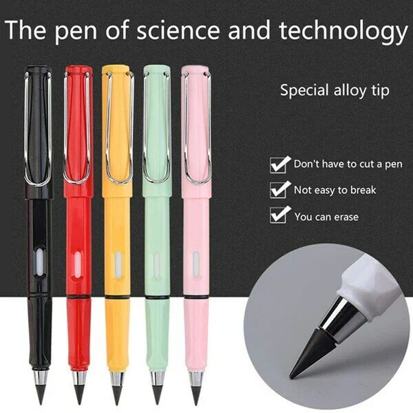 Wymienny ołówek Inkless przenośny ołówek Inkless wymazywalna pióro do podpisywania wielokrotnego użytku wieczne ołówek bez ostrzenia