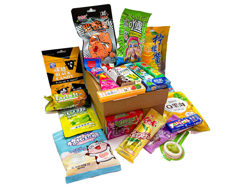 صندوق حلويات آسيوي. الحلويات الصينية. حلويات العالم من اليابان من أمريكا الغذاء مفاجأة طقم هدايا الملاكمة وجبة