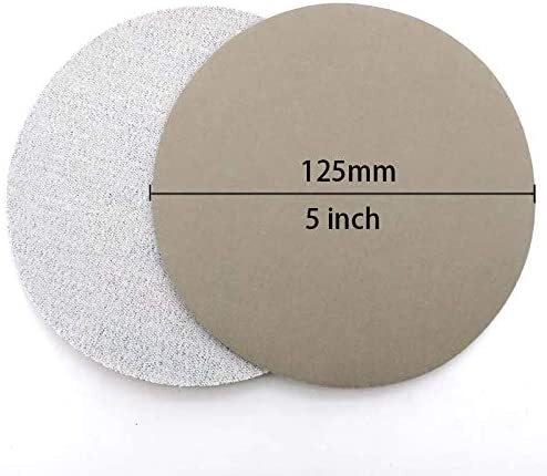 Discos de lijado de 5 pulgadas, papel de lija impermeable de 125mm, gancho y bucle, grano 320-10000, surtido para pulido en húmedo/Seco, 50 piezas