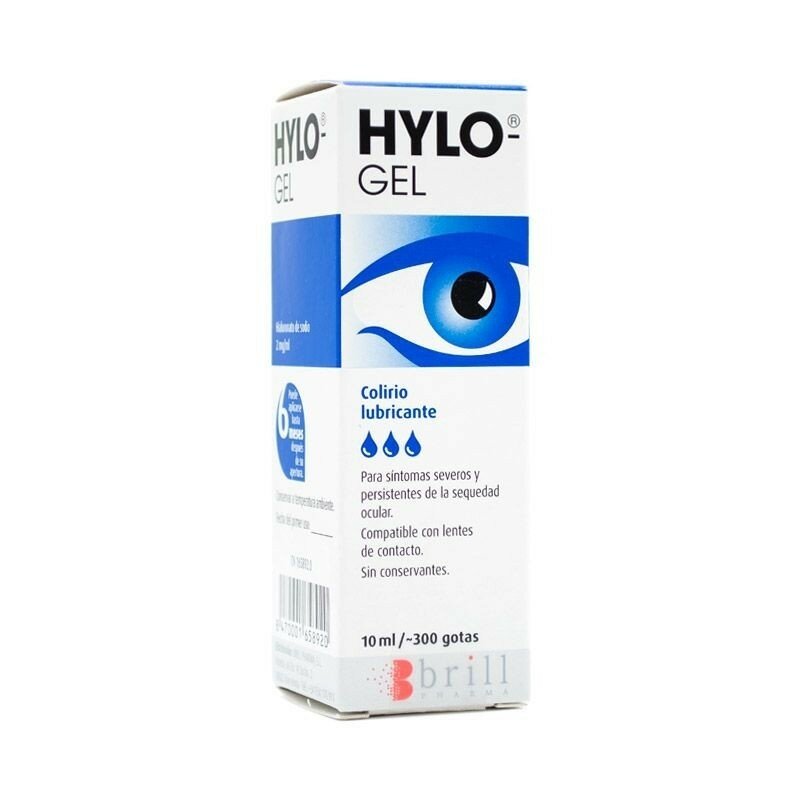 Hylo gel de olho lubrificante, hialuronato de sódio, 10ml, solução para aliviar a secura dos olhos, reduz a fadiga ocular