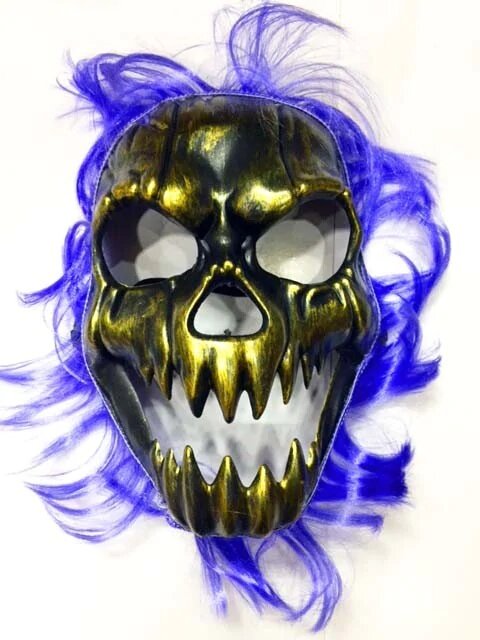 Halloween Blauw Haar Masker 431616603