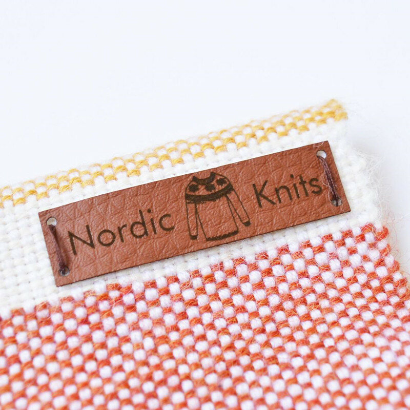 40pcs Handmade leather knittting Crochet labels Custom sewing Clothing - DIY tags with brand logo Rectangle craft items label