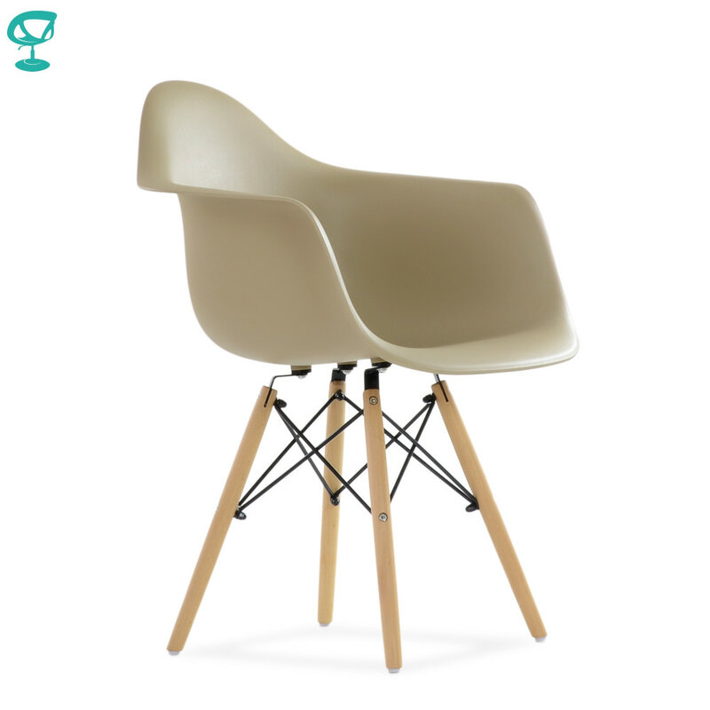 95750 Barneo N-14 пластиковое кухонное кресло на деревянном основании цвет капучино интерьерное кресло мебель для кухни обеденный кресло для гост...