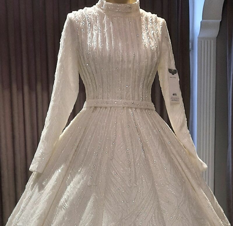 Suknia ślubna Handmade księżniczka luksusowe 2022 na szyję z długim rękawem suknia ślubna dla nowożeńców moda czeski Haute Couture Usiba Design