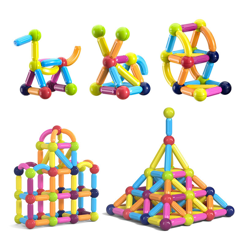 Dzieci magnetyczny zestaw konstrukcyjny kulki magnetyczne trzymać klocki zabawki edukacyjne Montessori dla dzieci prezent