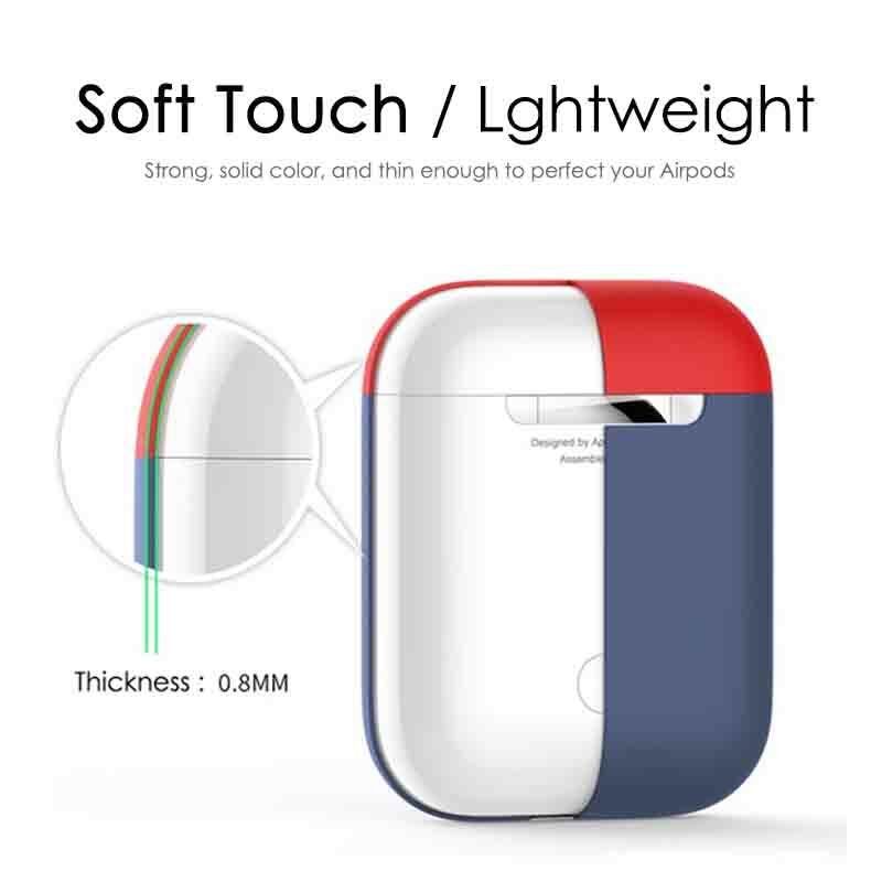 Чехол для Apple Airpods 1 / Airpod 2, разноцветный чехол s, Защитный Водонепроницаемый силиконовый беспроводной чехол для Bluetooth наушников, разноцветный