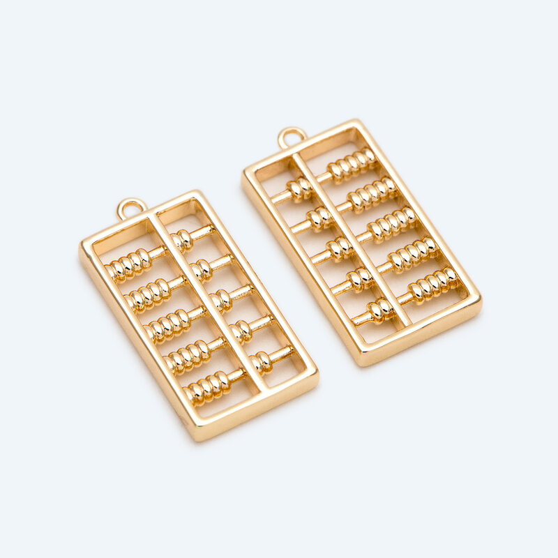 4 pces ouro ábaco pingente charme para fazer jóias material diy suprimentos (GB-2684)