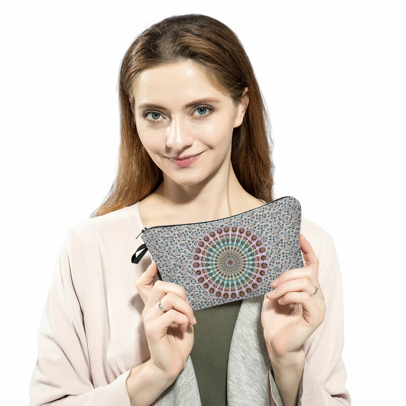 Borse per telefoni capienti geometria floreale stampa 3D borse per trucco borse per cosmetici impermeabili borse da viaggio per donna