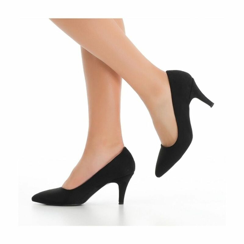 Preto camurça 7cm sapato de salto para mulher de salto fino clássico baixo stilettos fechado toe sandálias para mulher sapatos de salto baixo