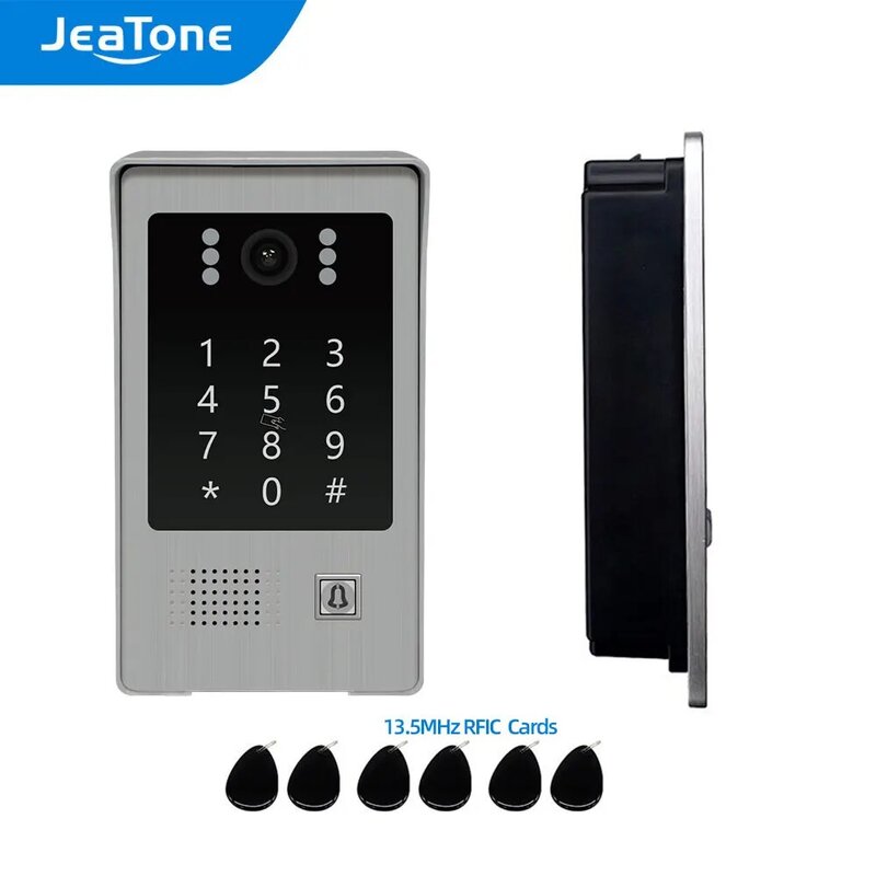 Jeatone-ドアベル1.0 mp/ip poe,高解像度,防水ip65,屋外通話パネル,icカード/パスワードロック解除