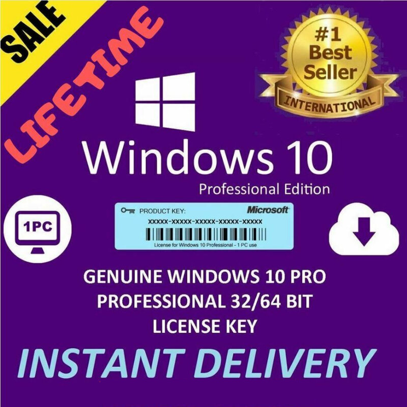 Microsoft Windows 10 Pro Professionele Sleutel Wereldwijde Online Levenslange Activering 100% Werken | Voor Zowel 32 64 Bit | Instant levering
