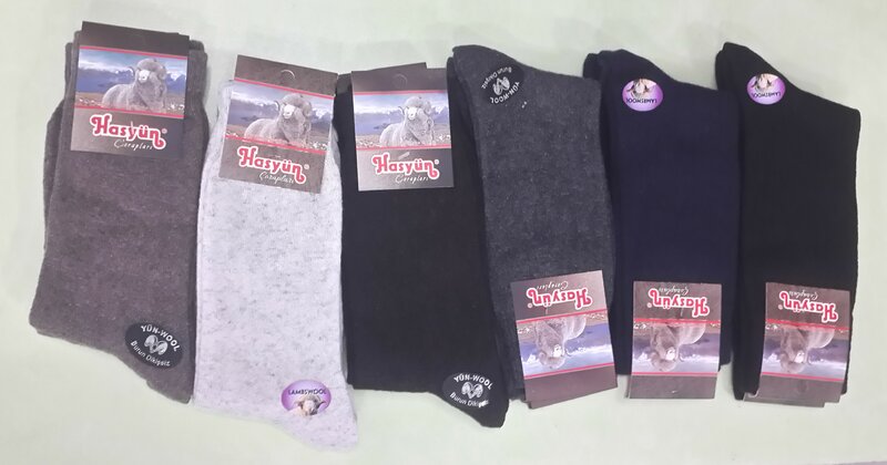 Men's Wool Socks Set, Lamb Wool Certified Natural Thermal Real Merino Wool 6 pairs of seamless lamb wool men's socks