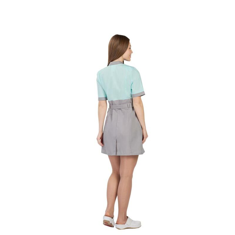 Female medical robe Alice mint with Gray