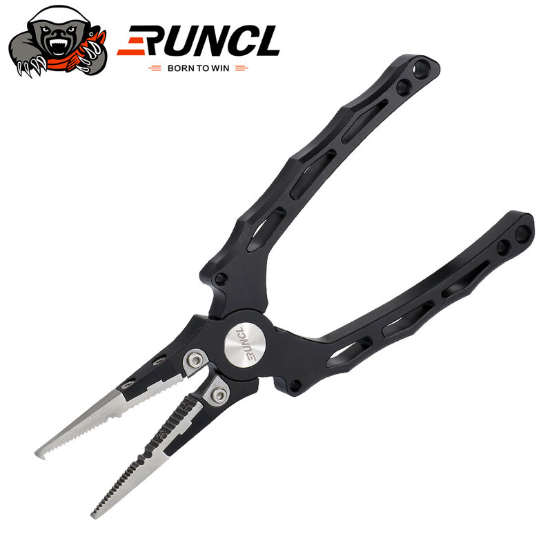 Runcl S4 Stainless Steel Fishing Pliers, Braid Cutter, Hook Remover, Saltwater Resistant Tool