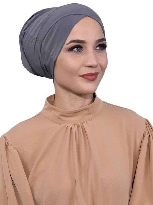 Cappuccio a tubo incrociato anteriore quotidiano utile pratico moda donna Hijab musulmano abbigliamento islamico stagionale estate inverno matrimonio elegante