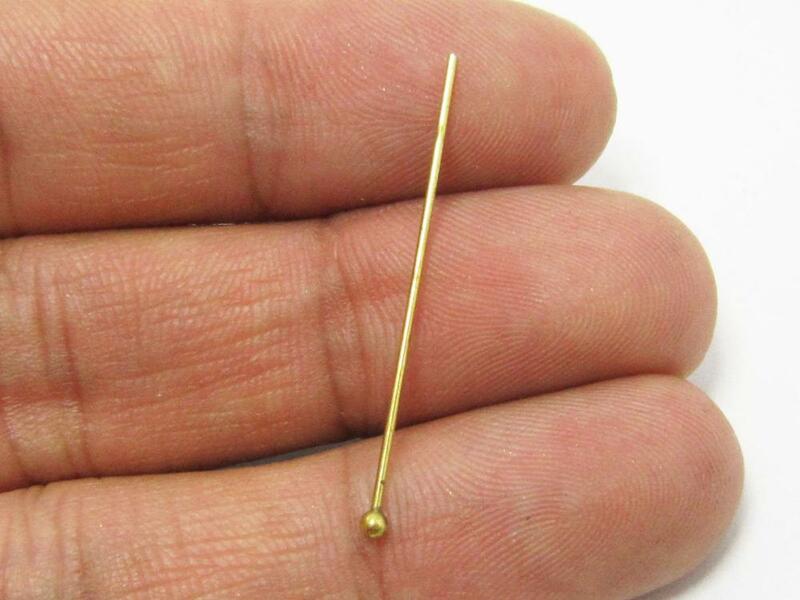 300pcs Brass ball head pin, 32mm 35mm 40mm 45mm 50mm 56mm 60mm, Raw brass findings, beading pins, Jewelry making - R687 R2090