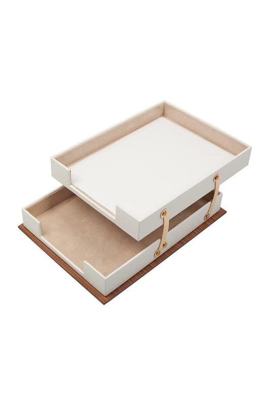 Couro e madeira Desk Set com Double Document Tray, Star Luxury Organizer, Acessórios de escritório, 11 pcs