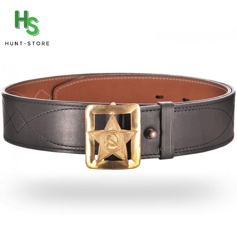 Cintura militare in vera pelle, accessori italiani senza abbagliamento, non suona la cintura ufficiale "star" 50mm, 366 art
