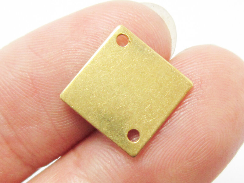 20 pces bronze brinco encantos latão conectar 16.5x0.8mm quadrado raw latão descobertas pingente geométrico-r1392