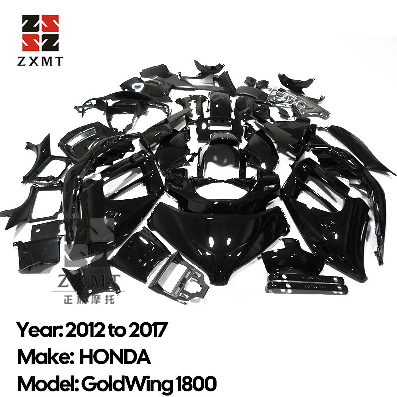 ZXstuff-Kit complet de carénage d'injection, batterie fonctionnant pour 2012 à 2017, Honda GoldWing 1800 GL1800 2013 2015, sans airbag, noir vif 12 13