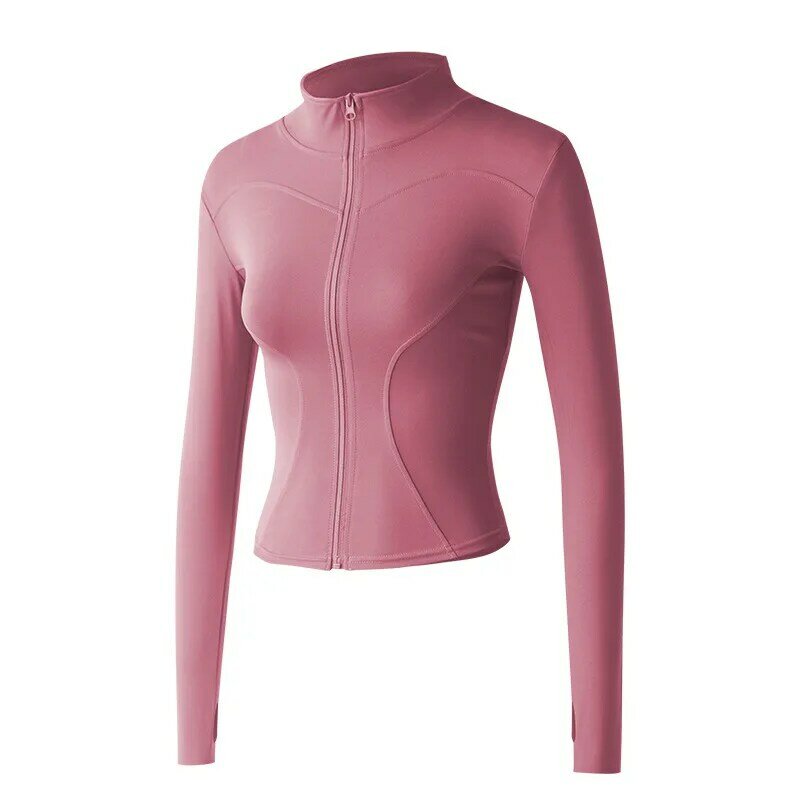 Новинка 2022, женская спортивная рубашка с длинным рукавом для бега, дышащий Топ для тренировок в тренажерном зале, женские куртки для йоги на молнии с отверстиями для пальцев