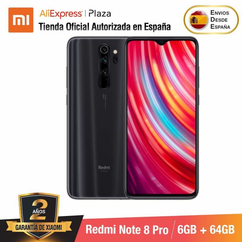 Redmi Note 8 Pro (64GB ROM con 6GB RAM, Cámara de 64 MP, Android, Nuevo, Móvil) [Teléfono Móvil Versión Global para España]