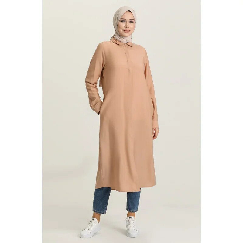 2021ใหม่4 Seasons มุสลิมผู้หญิงกระเป๋าเหนียวเสื้อคอยาวแขนยาวตุรกีชุดในร่มหญิงชุดลำลอง