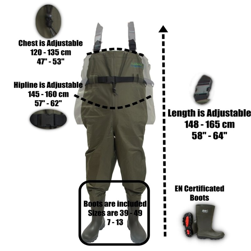 New River Pants PVC Chest Wader High Waterproof Lightweight Breathable Cold Resistant Fisher Boot Hunting Fly Fishing for Men