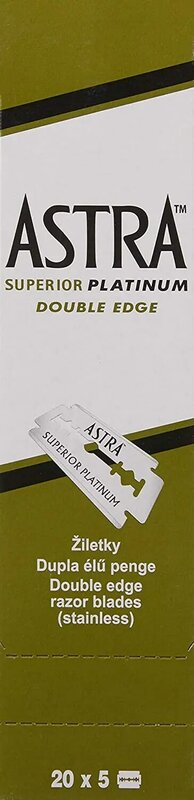 Astra Platinum Pisau Cukur Keamanan Tepi Ganda, 100 Hitung (Paket 1)