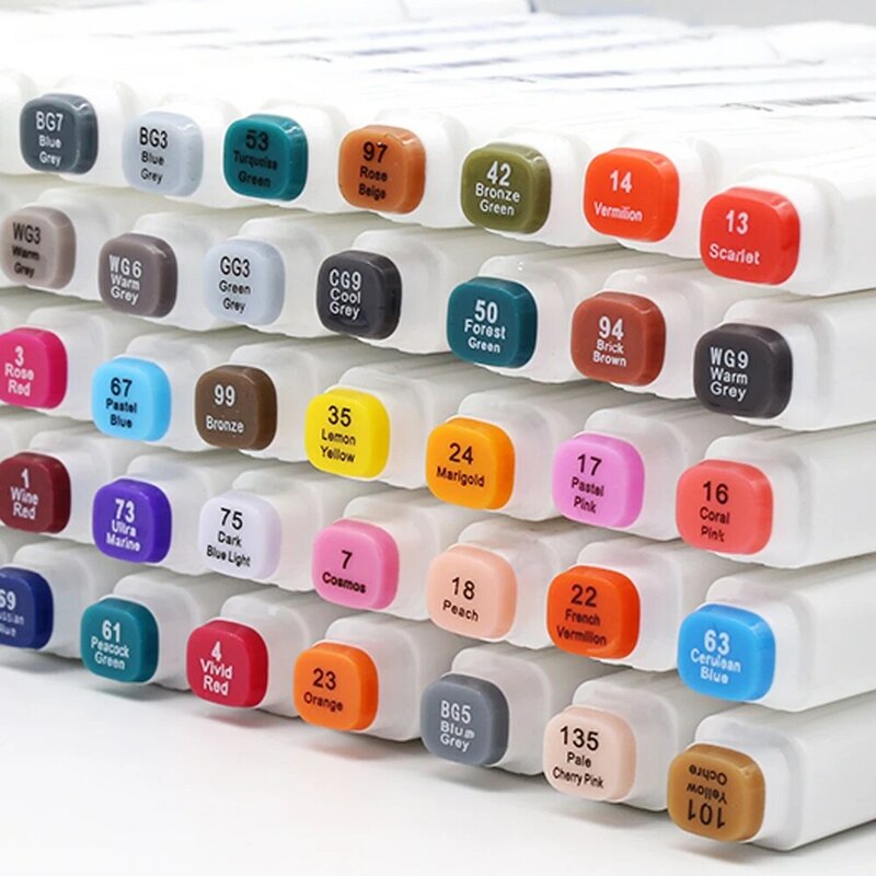 Touchfive arte marcador canetas 30 40 60 80 168 cores caneta álcool-baseado tinta marcador esboço desenhar manga design marcadores arte suprimentos