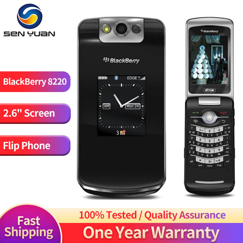 Ponsel BlackBerry 8220 "tampilan 2.6", ponsel pintar GSM 8220 lipat mutiara