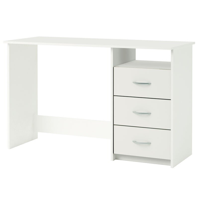 Desktop with chest of drawers White drawers and Hollow Modern Youth 123x50 cm