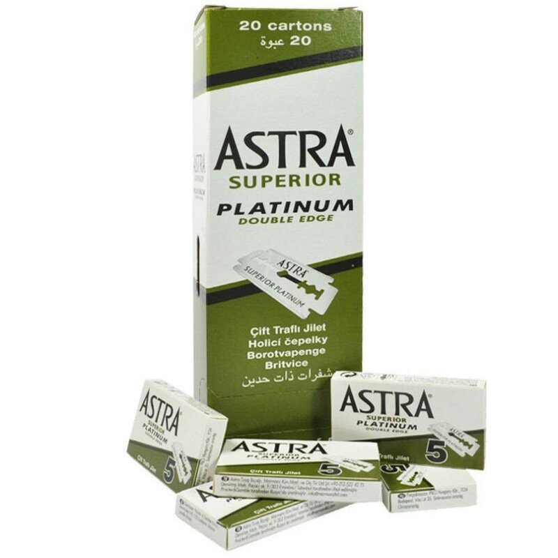 Лезвия для бритвы Astra Superior Platinum с двойным краем, 200 шт.
