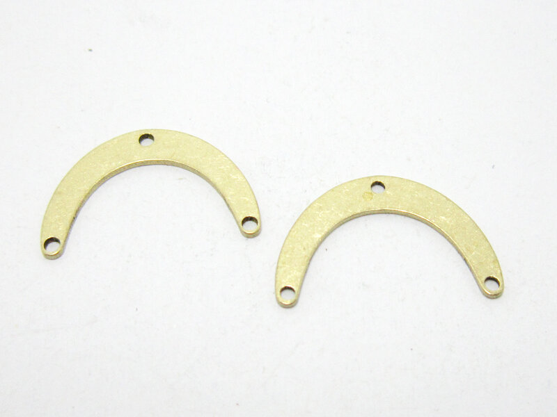 10pcs Earring Connector, Arched Brass, Moon Charm, Earring Accessories, 20x13x0.8mm, Laser Cut, Jewelry Making Supplies R1258