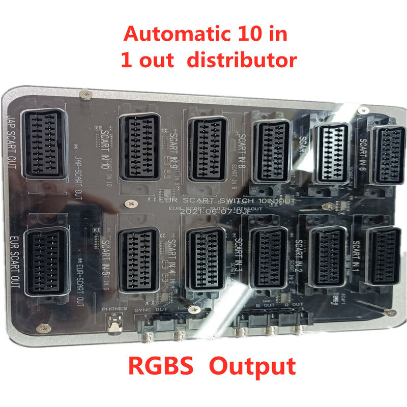 Nieuwe 10 In 1 Out Automat Switcher 10 Manier Scart (Eur) in En 1 Manier Out (1 * Scart Eur Uitgang + 1 * Jap Scart Uitgang)