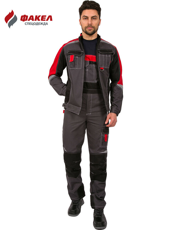 Formule de costume (Mk. Mixte, 240) N/K, gris/rouge/noir 87473497 uniformes, salopette, vêtements de travail, slop